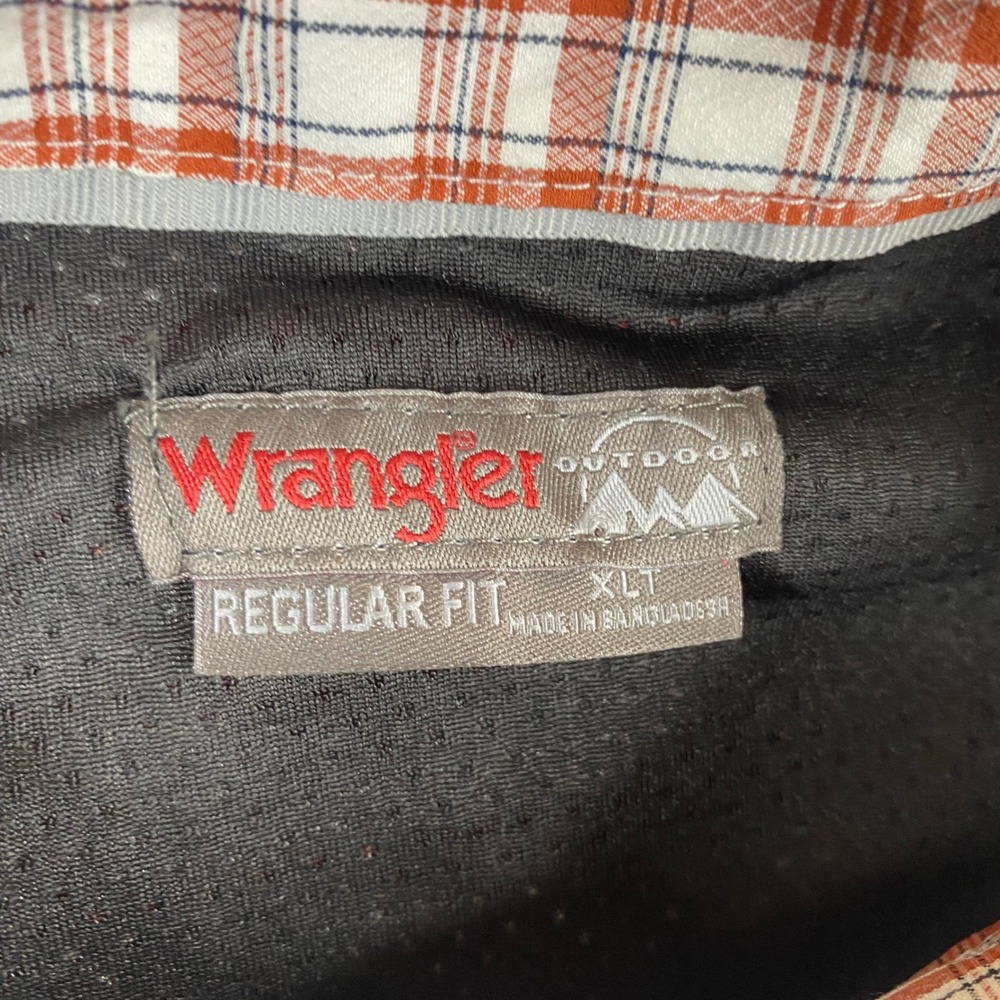 Wrangler Outdoor Mens Tall XLT Plaid Lightweight Breathable Button Down Shirt - Picture 3 of 16